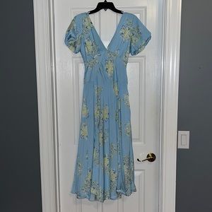 Free people maxi dress in blue florals